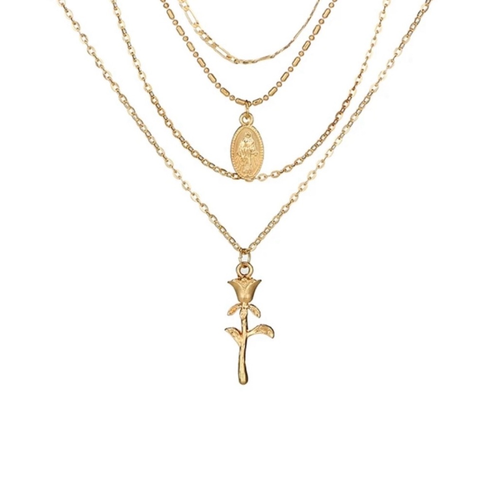 Chic Gold Multi-Layer Necklace Set